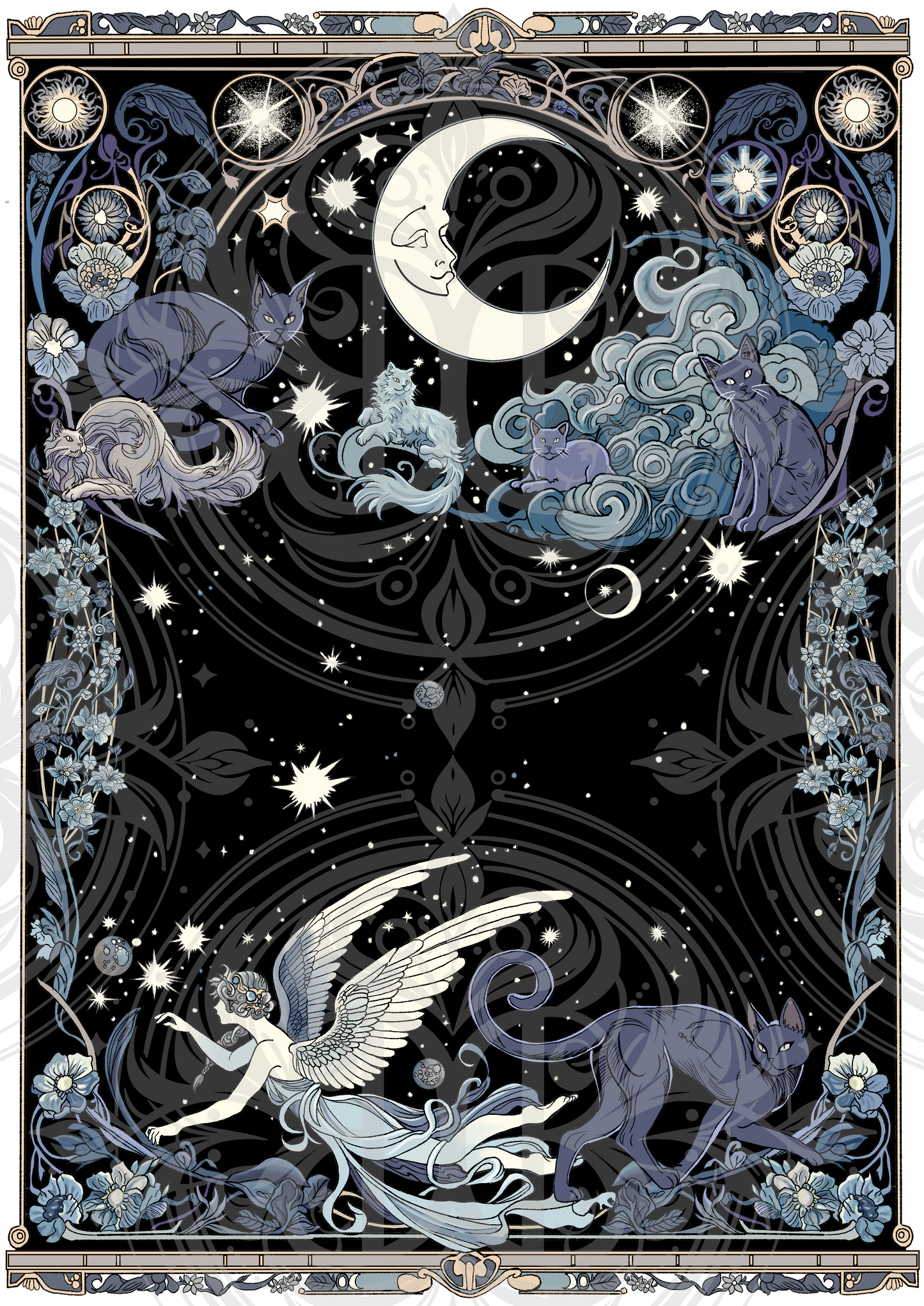 Night of cats Wall-Sized Print