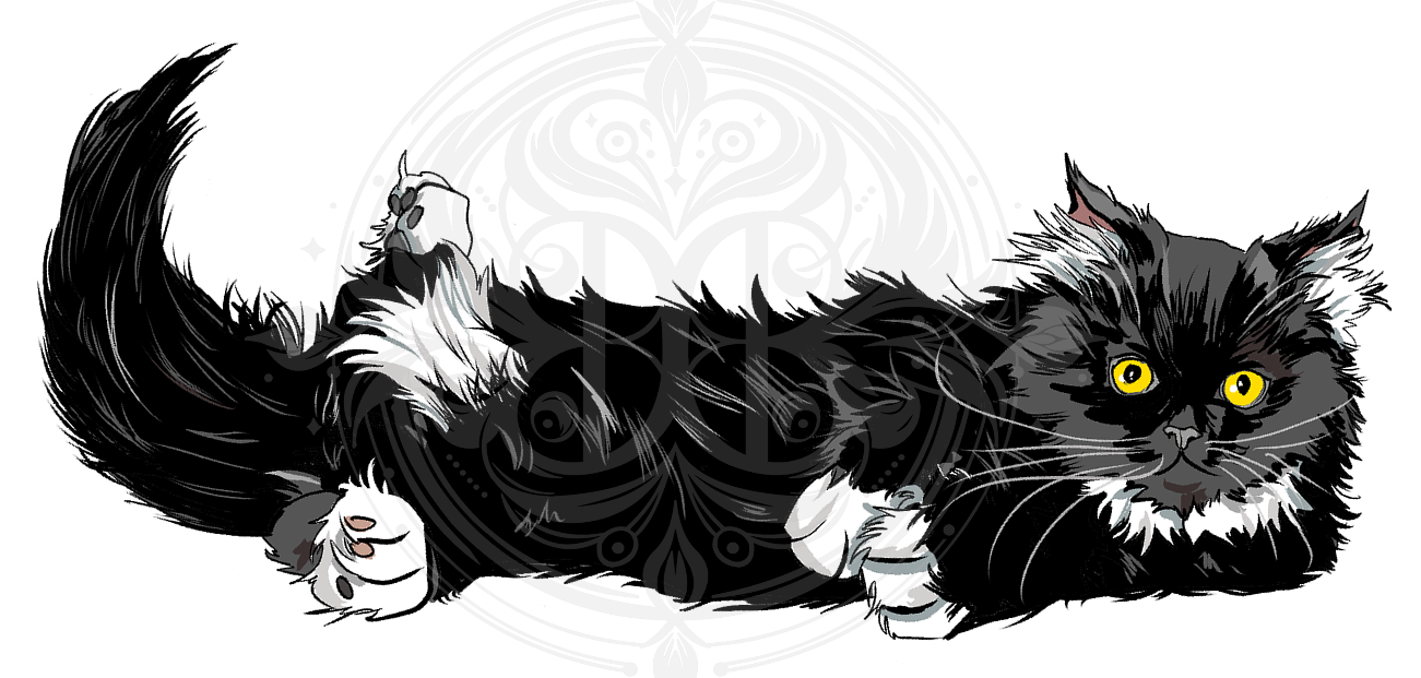 Belly up Tuxedo Cat sticker