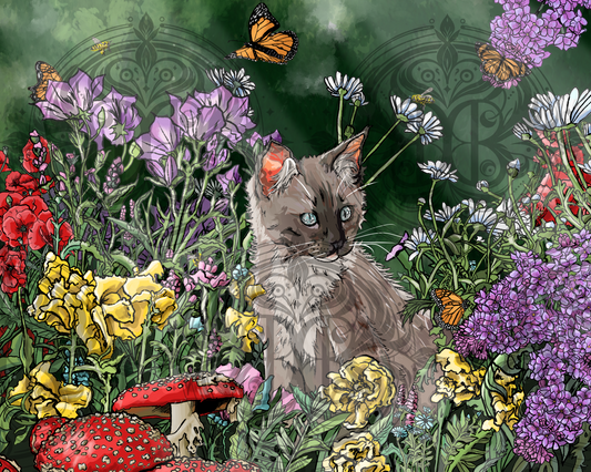 Garden Kitten Large print
